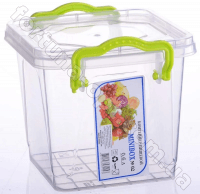 Пищевой контейнер с зелеными ручками 0,6 л - 0306 ➜ Оптом и в розницу ✅ актуальная цена -Интернет магазин ✅ Фортуна ✅