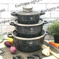 Набор посуды с мраморным покрытием черный Top Kitchen TK 00021✅базовая цена $60.02✔Опт✔Акции✔Заходите! - Интернет-магазин Fortuna-opt.com.ua.