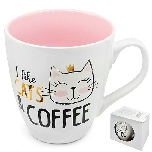 Чашка 550 мл "I love cats & coffee" 10320 ✅ базовая цена $2.56 ✔ Опт ✔ Скидки ✔ Заходите! - Интернет-магазин ✅ Фортуна-опт ✅