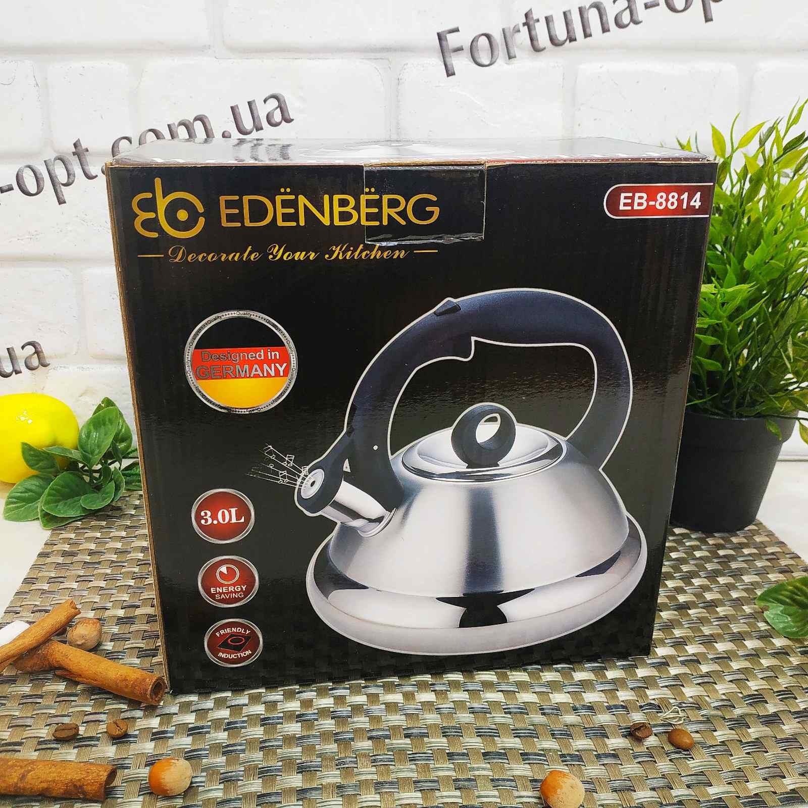 Чайник нержавеющий 3л Edenberg EB - 8814 ✅ базовая цена $15.91 ✔ Опт ✔ Скидки ✔ Заходите! - Интернет-магазин ✅ Фортуна-опт ✅