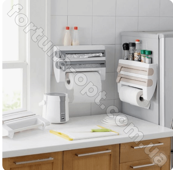 Кухонный органайзер диспенсер для полотенец Kitchen Roll Triple Paper Dispenser - 5821 ✅ базовая цена $6.11 ✔ Опт ✔ Скидки ✔ Заходите! - Интернет-магазин ✅ Фортуна-опт ✅