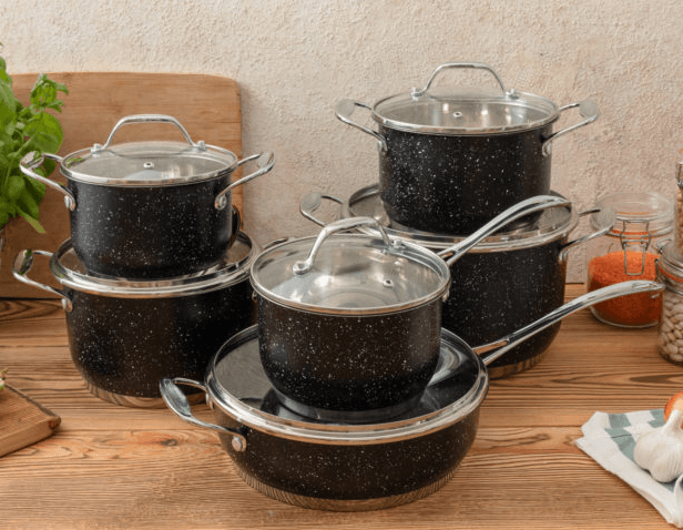 Набор посуды Edenberg черный мраморный ЕВ - 4044 ✅ базовая цена $86.67 ✔ Опт ✔ Скидки ✔ Заходите! - Интернет-магазин ✅ Фортуна-опт ✅