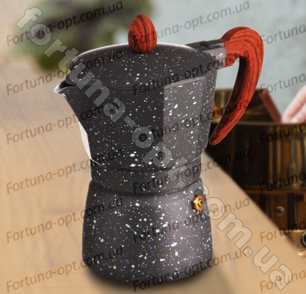 Кофеварка гейзерная мраморная на 3 чашки A-Plus - 2084 ✅ базовая цена $5.62 ✔ Опт ✔ Скидки ✔ Заходите! - Интернет-магазин ✅ Фортуна-опт ✅