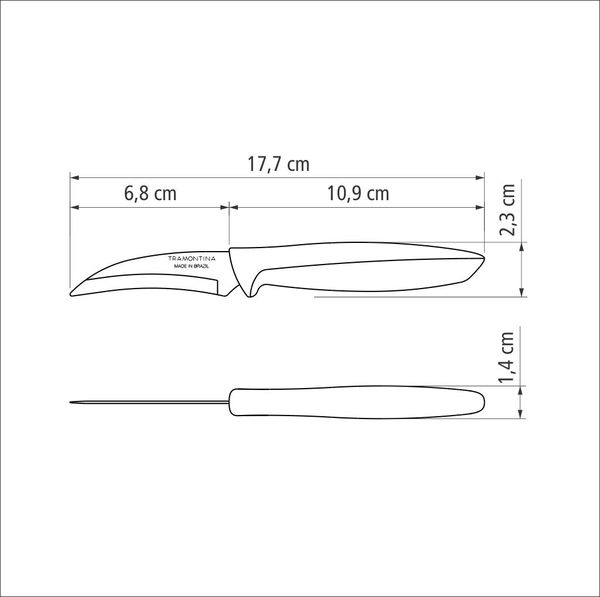 Нож разделочный 76 мм Трамонтина PLENUS в блистере светло-серая ручка - 23419/133 ✅ базовая цена 155.40 грн. ✔ Опт ✔ Скидки ✔ Заходите! - Интернет-магазин ✅ Фортуна-опт ✅