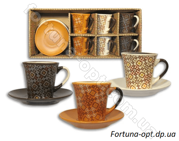 Набор керамический чайный Elina EL - 2106 12 предметов ➜ Оптом и в розницу ✅ актуальная цена - Интернет магазин ✅ Фортуна ✅