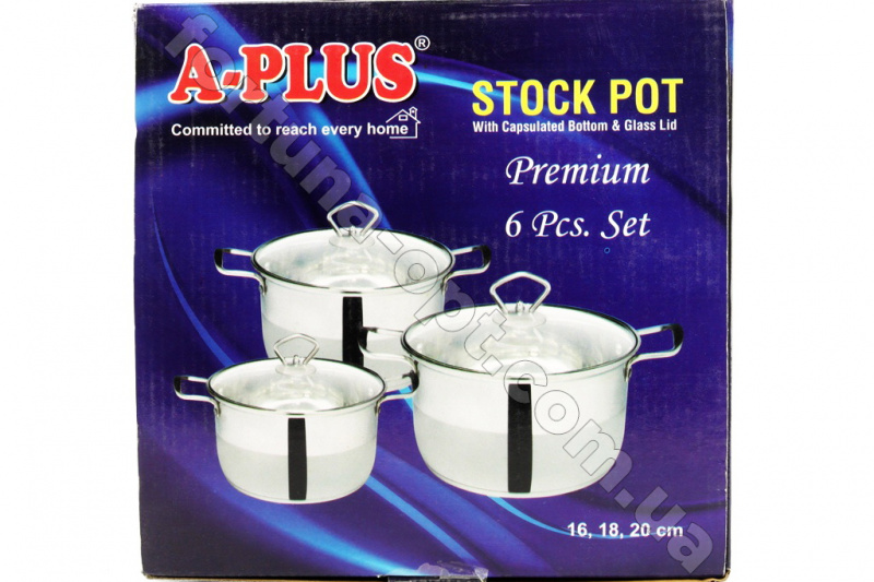 Набор посуды из нержавеющей стали A-Plus - 0401➜ Опт и розница ✅ актуальная цена -Интернет магазин ✅ Фортуна ✅
