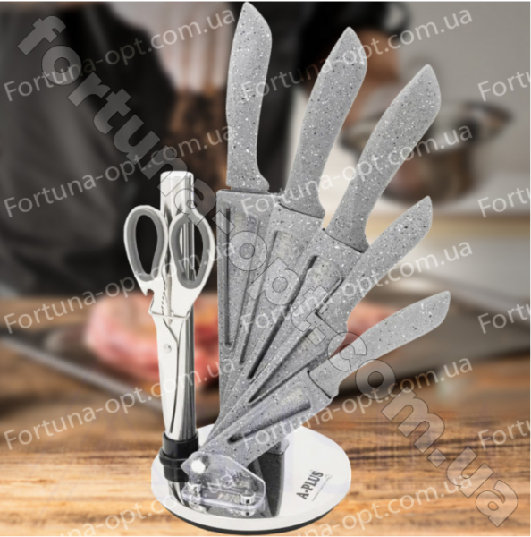 Набор ножей мраморных A-Plus - 0996 (7 предметов) ✅ базовая цена $13.57 ✔ Опт ✔ Скидки ✔ Заходите! - Интернет-магазин ✅ Фортуна-опт ✅