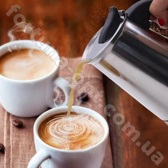 Кофеварка гейзерная нержавеющая на 4 чашки A-Plus - 2087 ✅ базовая цена $7.70 ✔ Опт ✔ Скидки ✔ Заходите! - Интернет-магазин ✅ Фортуна-опт ✅