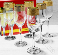 Набор бокалов для шампанского Золотой карат 6 шт 170 мл 22-1687 ➜ Оптом и в розницу ✅ актуальная цена -Интернет магазин ✅  Фортуна ✅