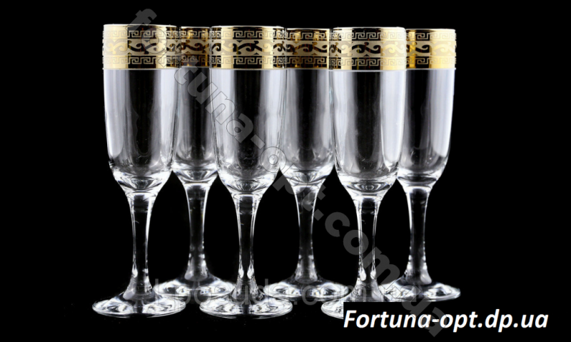 Набор бокалов под шампанское 210 мл Версаче GE 08-1687 6 шт ➜ Оптом и в розницу ✅ актуальная цена -Интернет магазин ✅  Фортуна ✅