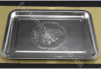 Поднос из нержавеющей стали Виноград A-Plus - 11705/3 (36*27см) ✅ базовая цена $1.56 ✔ Опт ✔ Акции ✔ Заходите! - Интернет-магазин Fortuna-opt.com.ua.