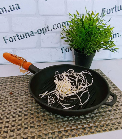 Сковорода чугунная литая б/кр 24х4см гриль Т 308 (СН) ✅ базовая цена 438.33 грн. ✔ Опт ✔ Скидки ✔ Заходите! - Интернет-магазин ✅ Фортуна-опт ✅