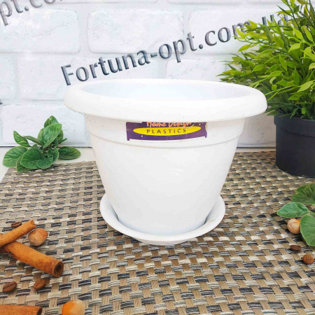 Горшок цветочный Люкс d-17 см, h-13,3 см белый 2934 ✅ базовая цена 25.98 грн. ✔ Опт ✔ Скидки ✔ Заходите! - Интернет-магазин ✅ Фортуна-опт ✅