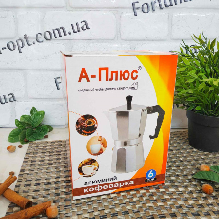 Гейзерная кофеварка (алюминий) 6 ч A-Plus - 2082 ✅ базовая цена $5.97 ✔ Опт ✔ Скидки ✔ Заходите! - Интернет-магазин ✅ Фортуна-опт ✅