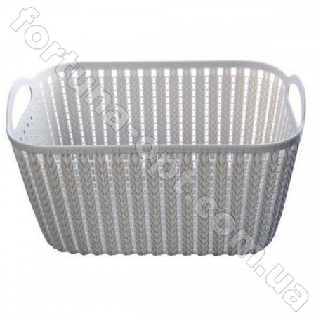 Корзина-плетенка с ручками пластик 38*28*21 см - Stenson - 84527 ✅ базовая цена $4.12 ✔ Опт ✔ Скидки ✔ Заходите! - Интернет-магазин ✅ Фортуна-опт ✅