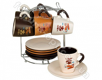 Чайный сервиз на подставке керамика Elina EL - 2145 ➜ Оптом и в розницу ✅ актуальная цена - Интернет магазин ✅ Фортуна ✅