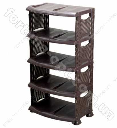 Полка для  обуви  5-ти ярусная коричневая (Ротанг ) 0730 ✅ базовая цена 263.74 грн. ✔ Опт ✔ Скидки ✔ Заходите! - Интернет-магазин ✅ Фортуна-опт ✅