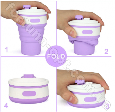 Стакан силиконовый складной Collapsible - 5332 - 350мл  ✅ базовая цена $2.81 ✔ Опт ✔ Скидки ✔ Заходите! - Интернет-магазин ✅ Фортуна-опт ✅