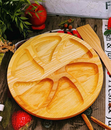 Менажница Ясень 25см круглая 6 секций 0128 ✅ базовая цена 184.95 грн. ✔ Опт ✔ Скидки ✔ Заходите! - Интернет-магазин ✅ Фортуна-опт ✅