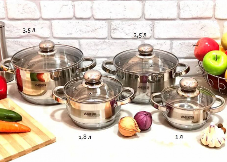 Кастрюля нержавеющая с толстым дном Benson - 217 - 1,8 литр ✅ базовая цена $12.04 ✔ Опт ✔ Скидки ✔ Заходите! - Интернет-магазин ✅ Фортуна-опт ✅