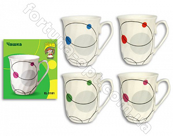 Чашка керамическая Круги Elina EL - 3181 270 мл ✅ картинка - Интернет-магазин ✅ Fortuna-opt.com.ua. ✅ Чашка керамическая Круги Elina EL - 3181 270 мл ✅ базовая цена 31.40 грн. ✔ Опт ✔ Акции ✔ Заходите! - Интернет-магазин Fortuna-opt.com.ua.