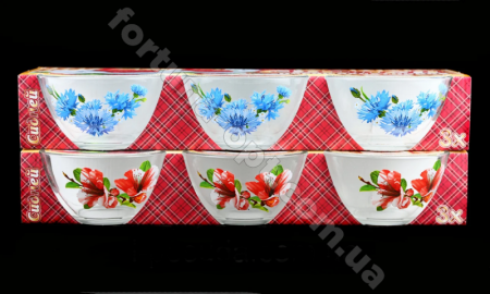 Салатники стекло Сидней 3 шт/наб -  8195 ✅ базовая цена 53.90 грн. ✔ Опт ✔ Скидки ✔ Заходите! - Интернет-магазин ✅ Фортуна-опт ✅