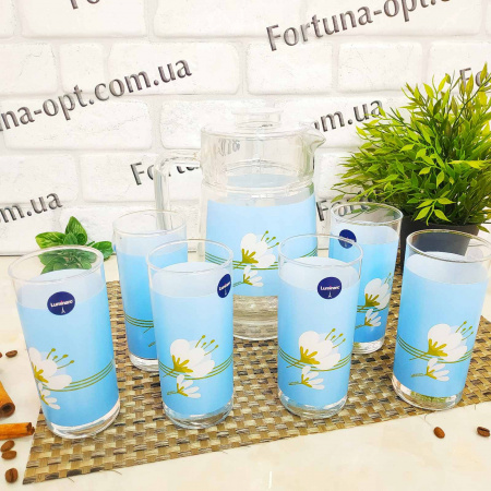 Кувшин 1,6 л + 6 стаканов 270 мл Люминарк 7 предметов OLIVIA BLUE 4807 ✅ базовая цена 424.33 грн. ✔ Опт ✔ Скидки ✔ Заходите! - Интернет-магазин ✅ Фортуна-опт ✅