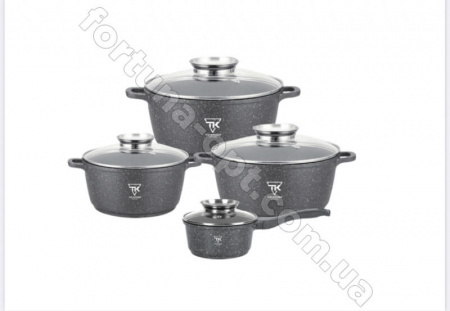 Набор кастрюль Top Kitchen серый TK 00050 ✅ картинка - Интернет-магазин ✅ Fortuna-opt.com.ua. ✅ Набор кастрюль Top Kitchen серый TK 00050 ✅ базовая цена $46.18 ✔ Опт ✔ Скидки ✔ Заходите! - Интернет-магазин ✅ Фортуна-опт ✅