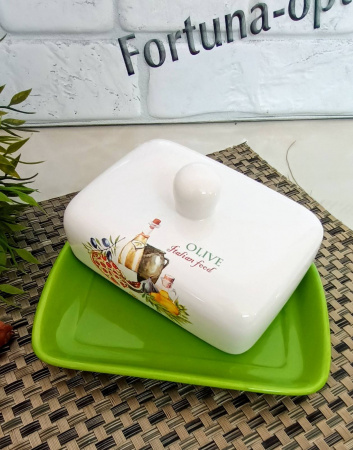 Масленка керамическая Итальянские травы - 3397-13 ✅ картинка - Интернет-магазин ✅ Fortuna-opt.com.ua. ✅ Масленка керамическая Итальянские травы - 3397-13 ✅ базовая цена 188.48 грн. ✔ Опт ✔ Скидки ✔ Заходите! - Интернет-магазин ✅ Фортуна-опт ✅