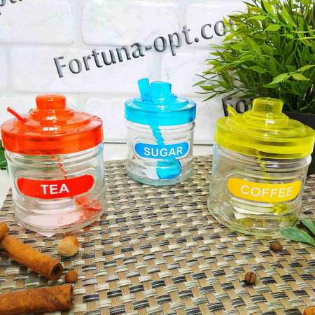 Банка стекло для специй с ложкой 320 мл красная 7075 ✅ базовая цена 39.13 грн. ✔ Опт ✔ Скидки ✔ Заходите! - Интернет-магазин ✅ Фортуна-опт ✅