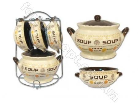 Набор для супа 7 предметов на подставке Elina EL-4076  ✅ базовая цена 382.20 грн. ✔ Опт ✔ Скидки ✔ Заходите! - Интернет-магазин ✅ Фортуна-опт ✅