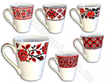 Чашка керамическая 300 мл Вышиванка Elina EL - 3259 ✅ базовая цена 24.40 грн. ✔ Опт ✔ Скидки ✔ Заходите! - Интернет-магазин ✅ Фортуна-опт ✅
