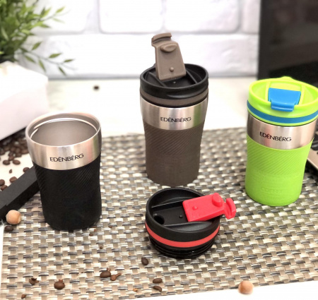 Термокружка с силиконовым держателем Edenberg EB - 630 - 0,25 л ➜ фото ➜ розн цена $6.51 - Интернет-магазин ✅ Fortuna-opt.com.ua. ✅