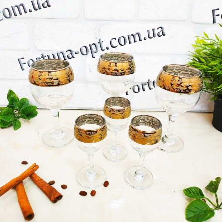 Набор 12 предметов бокал для вина + рюмка Версаче GE 08-411/134  ✅ базовая цена 795.36 грн. ✔ Опт ✔ Скидки ✔ Заходите! - Интернет-магазин ✅ Фортуна-опт ✅