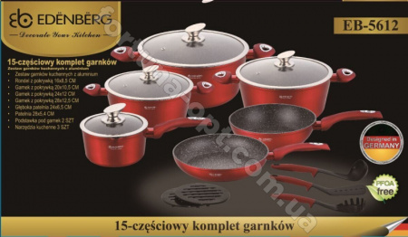 Набор посуды Edenberg EB - 5612 Burgundy Metallic Line ✅ картинка - Интернет-магазин ✅ Fortuna-opt.com.ua. ✅ Набор посуды Edenberg EB - 5612 Burgundy Metallic Line ✅ базовая цена $107.85 ✔ Опт ✔ Скидки ✔ Заходите! - Интернет-магазин ✅ Фортуна-опт ✅