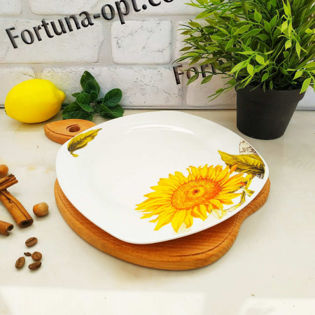 Тарелка керамическая 22см Подсолнух квадрат 0269 ✅ базовая цена 35.50 грн. ✔ Опт ✔ Скидки ✔ Заходите! - Интернет-магазин ✅ Фортуна-опт ✅