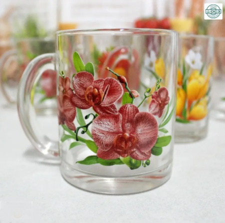 Чашка стеклянная 320 мл ОСЗ "Цветы" 8130-1208 ✅ базовая цена 32.39 грн. ✔ Опт ✔ Скидки ✔ Заходите! - Интернет-магазин ✅ Фортуна-опт ✅