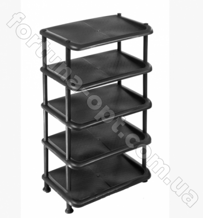 Полка для обуви 5-ти ярусная черная (Стандарт ) 0722 ✅ базовая цена 132.02 грн. ✔ Опт ✔ Скидки ✔ Заходите! - Интернет-магазин ✅ Фортуна-опт ✅