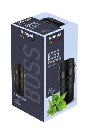 Термокружка 380 мл "RINGEL BOSS" черная 6132-380/1 ➜ фото ➜ розн цена 272.28 грн. - Интернет-магазин ✅ Fortuna-opt.com.ua. ✅