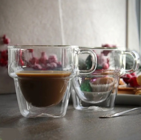 Чашка с двойной стенкой 350 мл Палермо - 6762   ✅ базовая цена 145.94 грн. ✔ Опт ✔ Скидки ✔ Заходите! - Интернет-магазин ✅ Фортуна-опт ✅