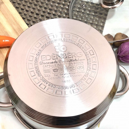 Кастрюля из нержавеющей стали Edenberg EB - 3005 - 3 л ✅ базовая цена $17.62 ✔ Опт ✔ Скидки ✔ Заходите! - Интернет-магазин ✅ Фортуна-опт ✅