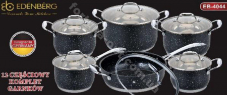 Набор посуды Edenberg черный мраморный ЕВ - 4044 ✅ картинка - Интернет-магазин ✅ Fortuna-opt.com.ua. ✅ Набор посуды Edenberg черный мраморный ЕВ - 4044 ✅ базовая цена $86.67 ✔ Опт ✔ Скидки ✔ Заходите! - Интернет-магазин ✅ Фортуна-опт ✅