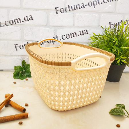 Пластиковая корзина-плетенка с ручками 29*24*16 см - Stenson - 85471 ✅ базовая цена $3.20 ✔ Опт ✔ Скидки ✔ Заходите! - Интернет-магазин ✅ Фортуна-опт ✅