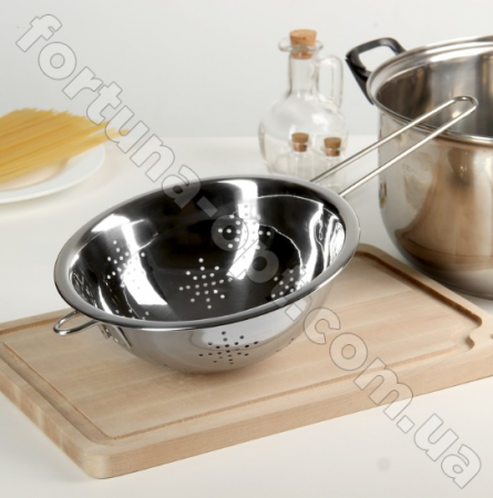 Дуршлаг с ручкой из нержавеющей стали A-Plus - 0849 (24 см) ✅ базовая цена $2.60 ✔ Опт ✔ Скидки ✔ Заходите! - Интернет-магазин ✅ Фортуна-опт ✅