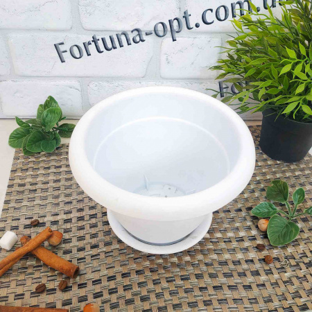Горшок цветочный Люкс d-17 см, h-13,3 см белый 2934 ✅ базовая цена 25.98 грн. ✔ Опт ✔ Скидки ✔ Заходите! - Интернет-магазин ✅ Фортуна-опт ✅