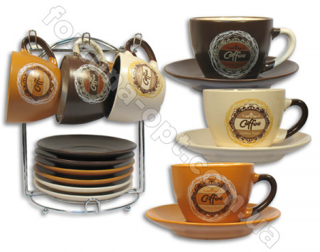 Чайный набор керамика на стойке Elina EL - 2107 12 предметов ✅ базовая цена 251.60 грн. ✔ Опт ✔ Скидки ✔ Заходите! - Интернет-магазин ✅ Фортуна-опт ✅