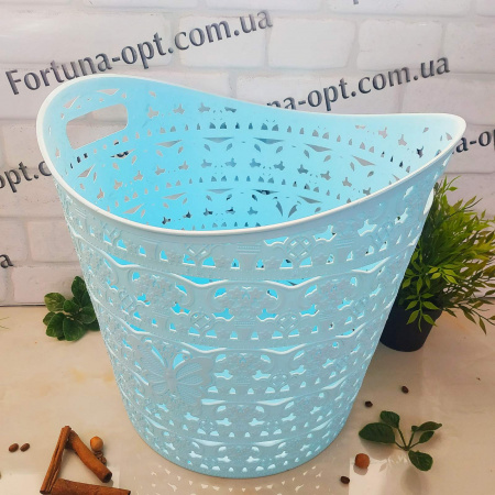 Корзина-плетенка с ручками пластиковая 39*38*37 см - Stenson - 85452 ✅ базовая цена $5.80 ✔ Опт ✔ Скидки ✔ Заходите! - Интернет-магазин ✅ Фортуна-опт ✅