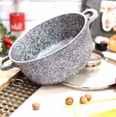 Казан мраморный 4,3 л  серый - Unique 5216 ✅ базовая цена $17.40 ✔ Опт ✔ Скидки ✔ Заходите! - Интернет-магазин ✅ Фортуна-опт ✅