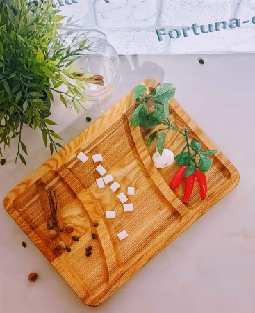 Менажница Ясень 25х35см прямоугольная 3 секции 0131 ✅ базовая цена 221.94 грн. ✔ Опт ✔ Скидки ✔ Заходите! - Интернет-магазин ✅ Фортуна-опт ✅