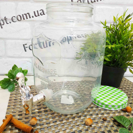 Лимонадник стеклянный с краном 4 л 9038-1 ✅ базовая цена 316.61 грн. ✔ Опт ✔ Скидки ✔ Заходите! - Интернет-магазин ✅ Фортуна-опт ✅